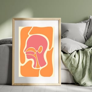 Funky Throat Anatomy Wall Art | Abstract ENT Medical Office Decor | Modern Healthcare & Speech Therapy Print | Otolaryngology Gift Idea