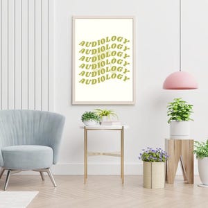Audiology Clinic Wall Art | Digital Download Printable Poster | 3:4 Retro Typography Print for Hearing Clinics, Offices, audiologist