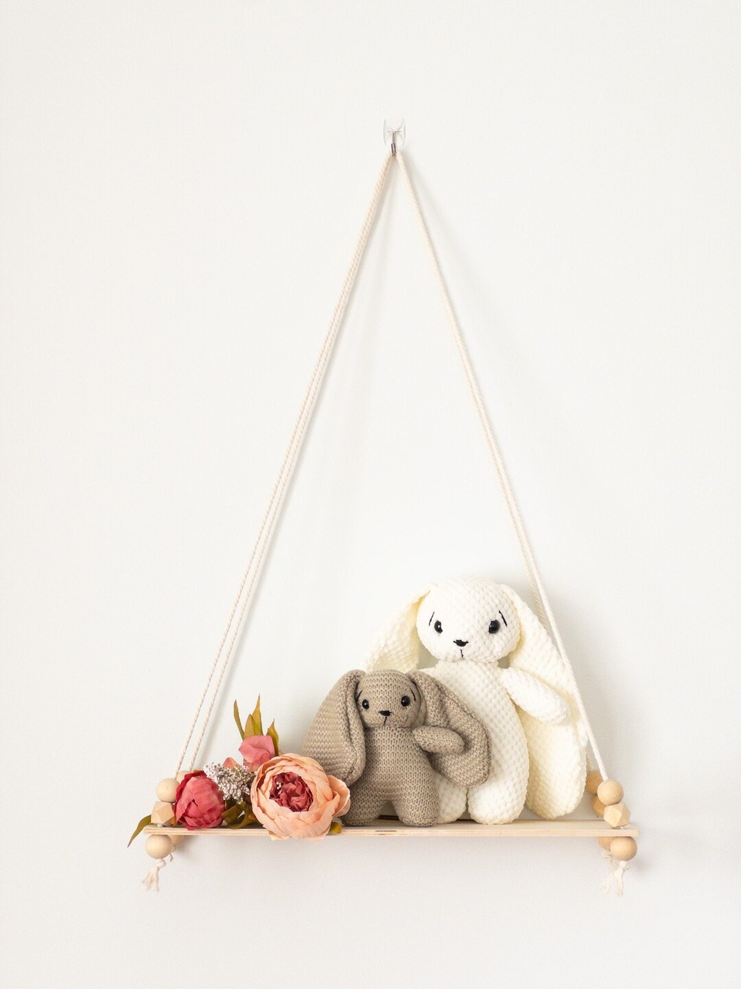 Hanging Wooden Swing Shelf Nursery Decor Kids Decor Bedroom Hanging