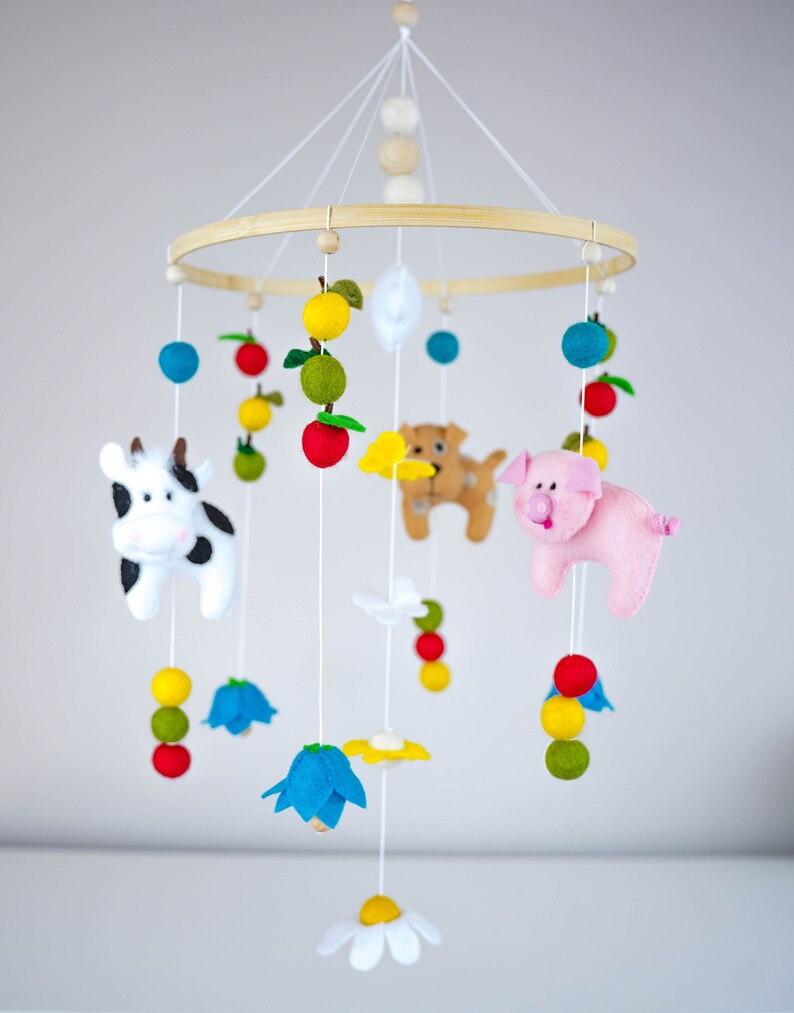 Farm Nursery Mobile Farm Animal Theme Decor Nursery Farm Animal Cot