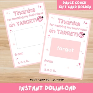 Dance Coach Gift Thank You Teacher Gift Card Holder Gift Card Holder for Dance Coach