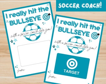 Printable Soccer Coach Gift Card, Thank You Soccer Coach, Gift Card for Soccer Coach, Gift Card Holder for Coach, Soccer Coach Thank You