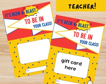 Teacher Appreciation Gift, Gift Card for Teacher, Summer Gift for Teacher, Gift Card Printable for Teacher, End of the Year Gift for Teacher
