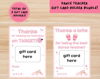 Ausdruckbare Tanzlehrer Geschenkkarte Tanzlehrer Geschenk Tanz Wertschätzung Kaffee Geschenkkarte für Tanzlehrer Dankeschön Lehrer Geschenkkarte