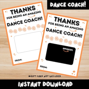 Cadeau pour coach de danse Porte-cartes cadeau pour professeur de danse Porte-cartes cadeau pour professeur de danse