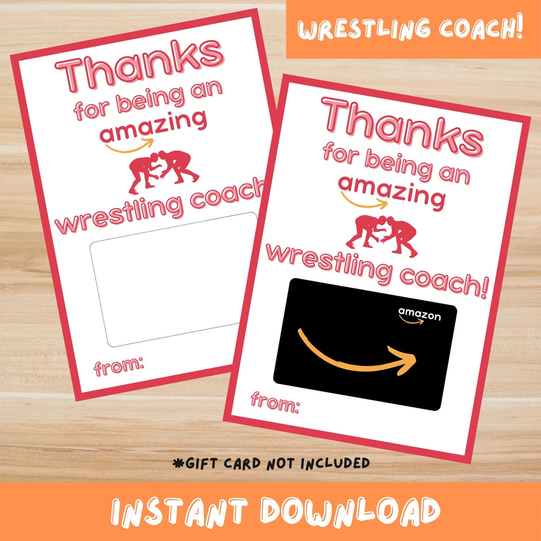 Printable Wrestling Coach Gift Thank You Wrestling Coach Gift Etsy