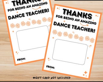 Tanzlehrer Geschenk Danke Tanzlehrer Geschenk Kartenhalter Geschenkkartenhalter für Tanzlehrer Geschenk Kartenhalter Printable für Tanzlehrer