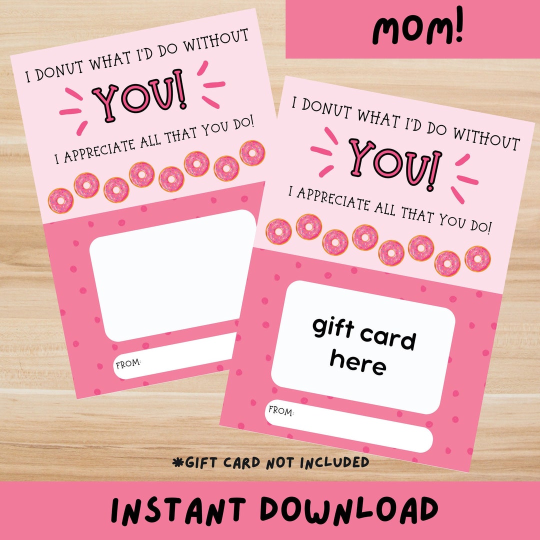 Mom Gift Card Cute Gift for Mothers Day Happy Mothers Day Gift Card for Mom Printable Easy Gift