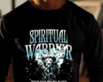 Spiritual Warrior Christian T-Shirt. Great gift, sizes up to plus size 5X, scripturebrandingco, Bible, Faith