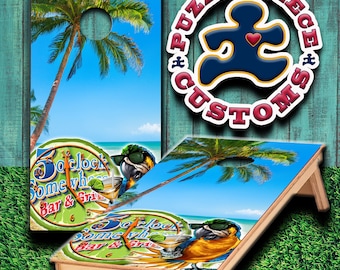 Son las cinco en punto en algún lugar, set de envoltura de Cornhole