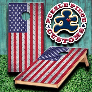 Laminiertes Diamant-Teller-amerikanischer Flaggen-Cornhole-Wrap-Set