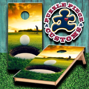 Laminierter Golf Putter Golfer Cornhole Wrap Set