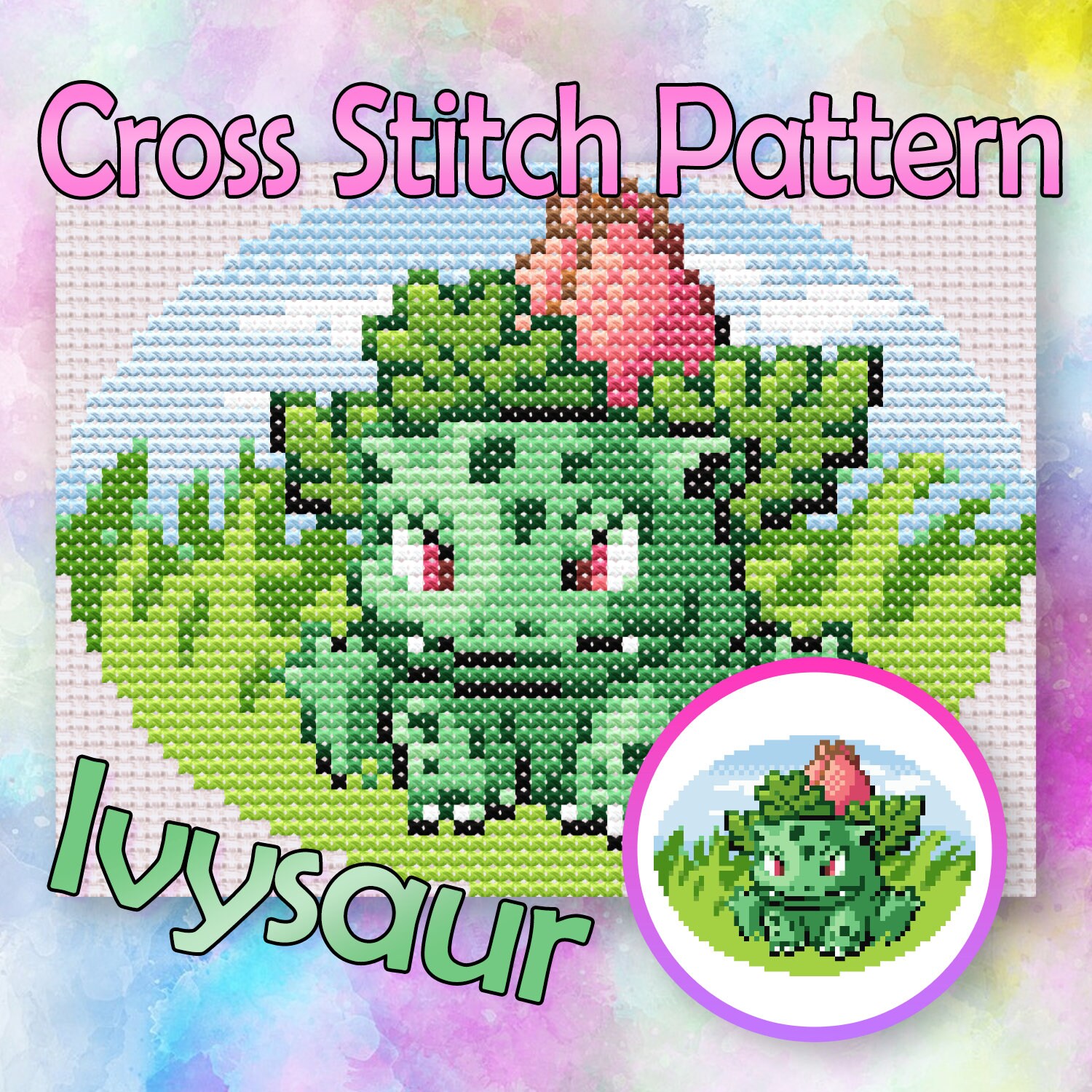 Ivysaur Cross Stitch Pattern - Instant Download PDF! - Etsy