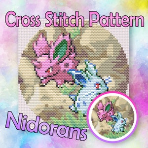Nidorans Cross Stitch Pattern
