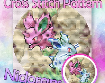 Nidorans Cross Stitch Pattern