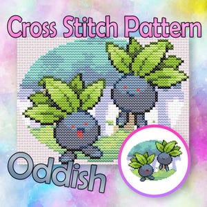 Oddish Cross Stitch Pattern - Instant Download PDF!