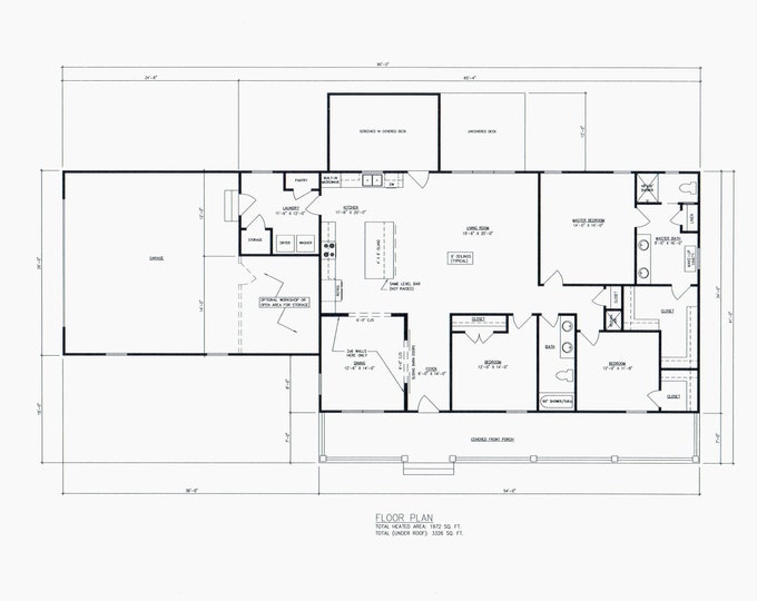 3 Bedroom 2 Bath House Plan Floor Plan With 2 Car Garage. Great Layout ...