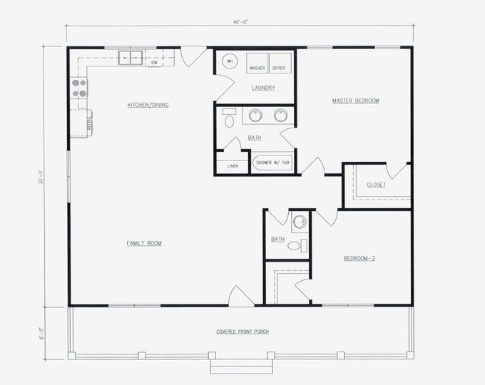 3 Bedroom 2 Bath House Plan Floor Plan With 2 Car Garage. Great Layout ...