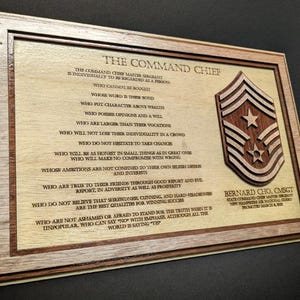 Air Force (E9) Chief Master Sergeant Promotion Plaque