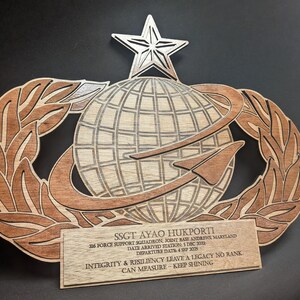 Air Force Specialty Code (AFSC) Plaque, USAF, Career Field Occupation ...