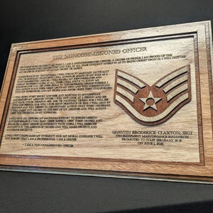 Air Force (E5) Staff Sergeant Promotion Plaque