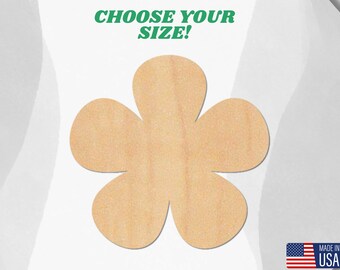 Unfinished Wooden Flower Cutout: Birch Plywood Craft Supply