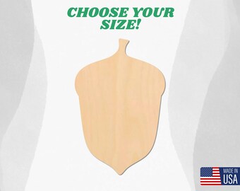 Unfinished Wooden Acorn Shape: Laser Cut DIY Craft Blank