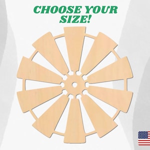 Unfinished Wooden Windmill Shape: Birch Plywood Craft Blank