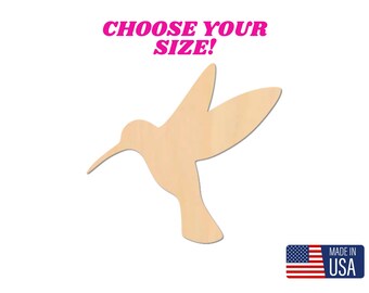 Unfinished Wooden Hummingbird Shape | Hummingbird Cutout | Bird Blanks | DIY Crafting Supplies | Bulk Wholesale