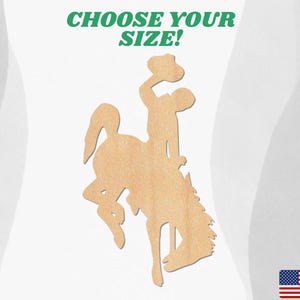 Unfinished Wooden Cowboy Bucking Horse Shape: DIY Craft Blank
