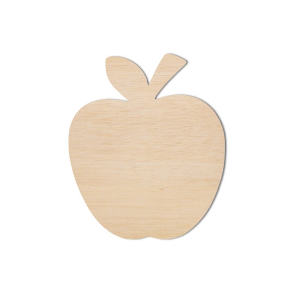 Unfinished Wooden Apple Wood Blank | Apple Wood Cutout Shape | Laser Cut Blanks | Unfinished | DIY Craft Blanks