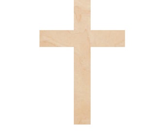 Unfinished Wooden Cross1 Wood Blank | Cross1 Wood Cutout Shape | Laser Cut Blanks | Unfinished | DIY Craft Blanks