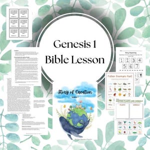 Story of Creation Bible Lesson, Genesis 1-2:3 (digital Files) - Etsy
