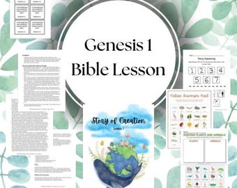 Bible Lesson on The Story of Creation (Genesis 1-2:3) for Bible Class for Church or School