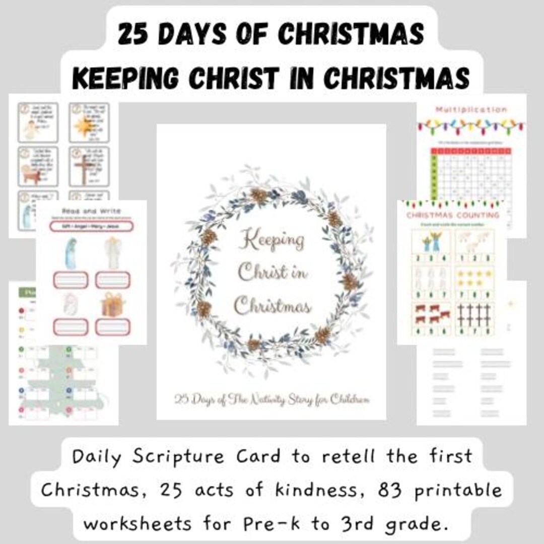 Keeping Christ in Christmas- 25 Days of Christmas With Scripture Cards ...