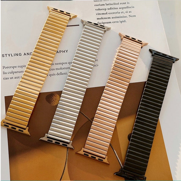 Stainless Apple Watch Band Expandable - Stretch Apple Watch Ultra Band - Custom Iwatch band - 38,40,41,42,44,45,49mm iwatch bracelet Series