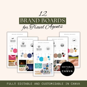 Logos for Travel Agents Branding Board Templates Mood Board Pack Canva Travel Agency Creative Design  Kit Business Brand Bundle Unique Packs