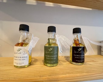Mini Bomboniere Olive Oil Wedding Favors, Custom Label, Personalized Tag, Extra Virgin, 40ml
