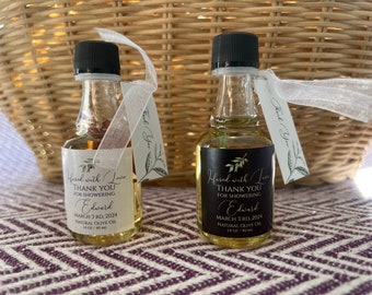 40ml Olive Oil Wedding Favors, Mini Bomboniere, Extra Virgin, Personalized Theme Labels