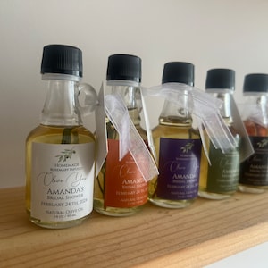 Rosemary Infused Olive Oil Favors: Personalized Tags, Baby Shower Gifts (40ml)