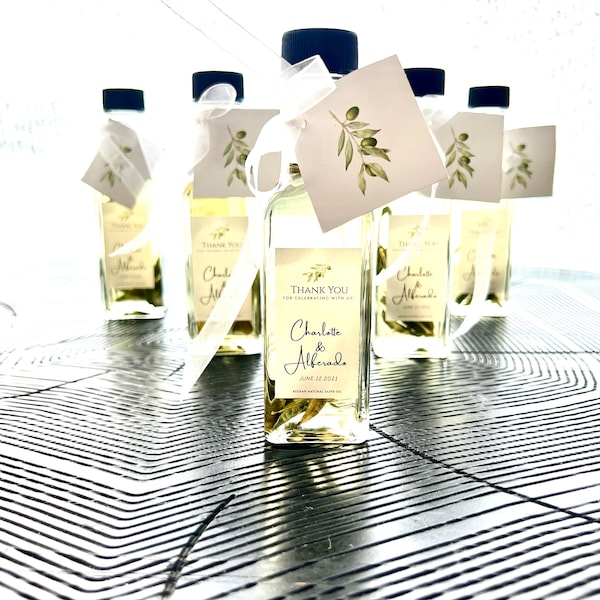 100 pcs 100ml Olive Oil wedding favors, Extra Virgin Olive Oil favors, Unique Olive Oil favors with Tags