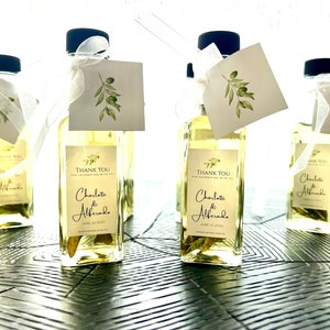 100ml Olive Oil wedding favors, Extra Virgin Olive Oil favors, Unique Olive Oil favors with Tags