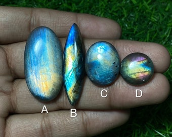Attractive - Designer Multi Fire Labradorite Cabochon Both Side Polish At Wholesale Price Loose Gemstone For Making Wire Wrap Jewelry.!!