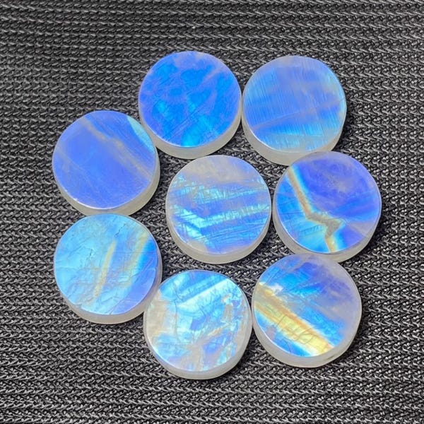 Piedra lunar arcoíris azul brillante (6-20 mm)