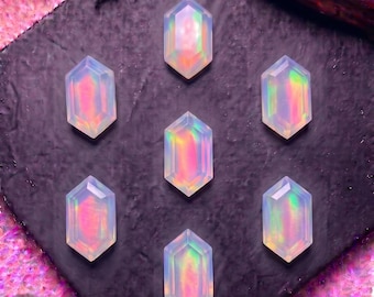 AAA Aurora Opal Gemstone: Step Cut Hexagon Doublet (8x16 to 12x25 MM)