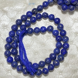 Luminous Lapis Lazuli Beads - 6mm Smooth Round Strand for Jewelry Making Semi Precious Lapis Lazuli Beads - 12 Inch Strand 6mm