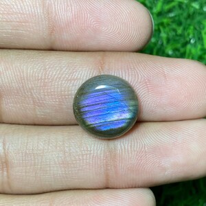 Amazing Quality Purple Flashy Labradorite Cabochon Size - 15x5 MM Handmade Round Shape Loose Gemstone Best For Making Wire Wrap Jewelry