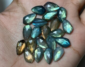Multi-Fire Labradorite Kite Gemstones | Double Rose Cut Loose Stones for Jewelry Making