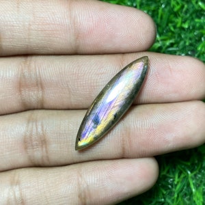 Ethereal Purple Labradorite Cabochon - One-of-a-Kind Marquise Gemstone (12.50 CTS) Gorgeous Purple Flash Labradorite for DIY Projects