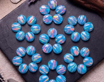 Sky Blue Gilson Opal Doublet Cabochon: Handmade Flat Back Gemstone